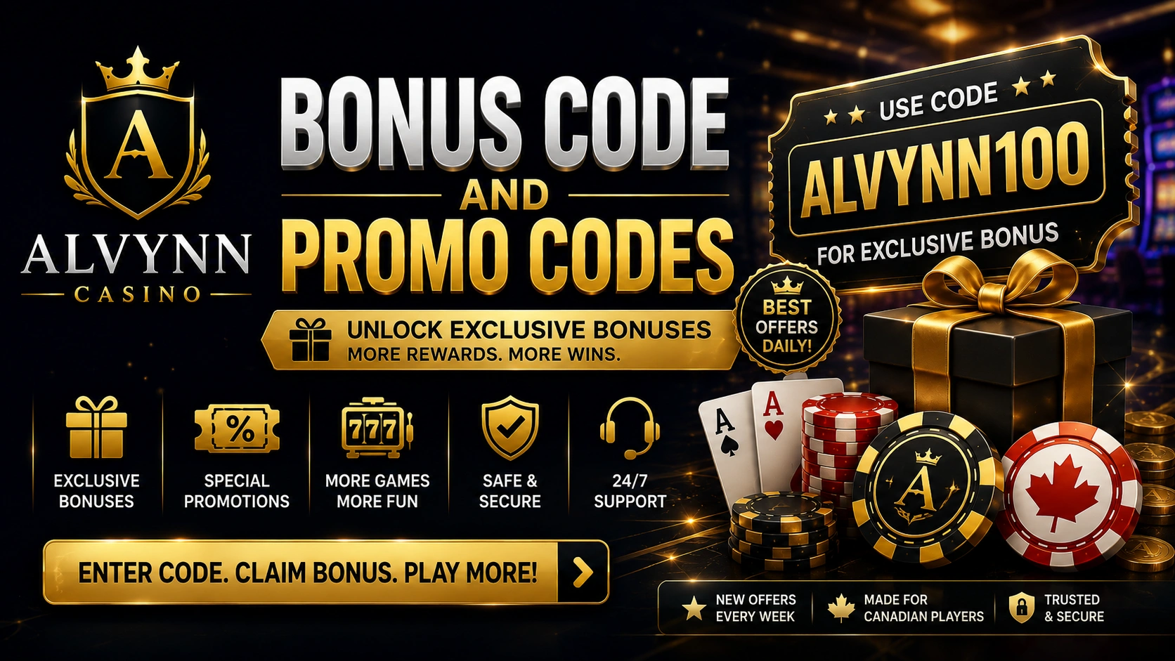 Alvynn Bonus Code and Promo Codes